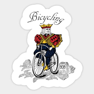 bicycling king Sticker